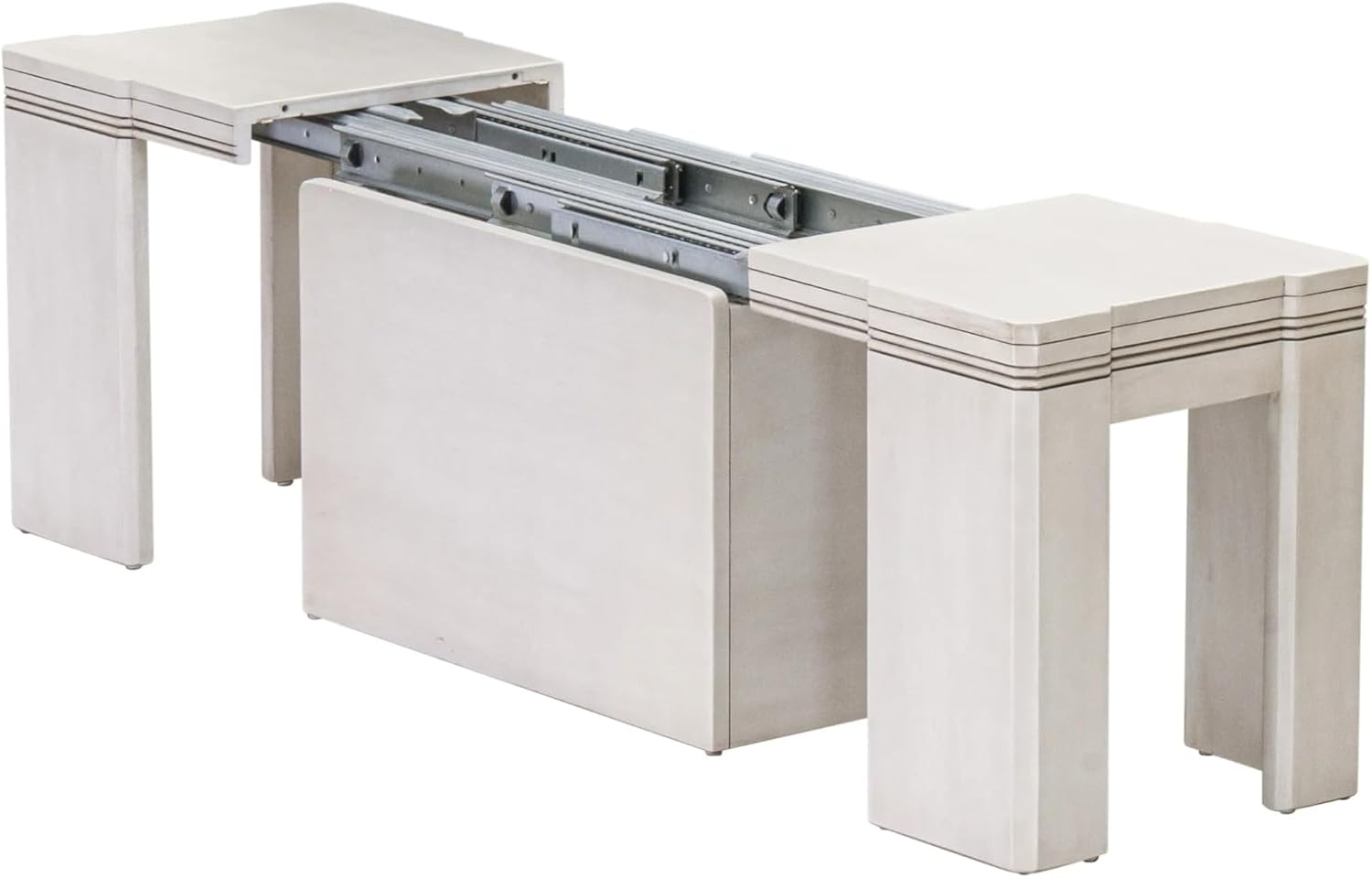 XTB-AWH-W - Extendable Dining Bench, 15x130 Inch, Antique White.