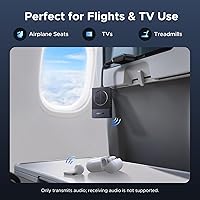 Vista 2 de UGREEN Adaptador Bluetooth 5.4 para Avión para 2 Airpods o Auriculares, Transmisor Bluetooth Inalámbrico Compatible con Todos los AirPods como