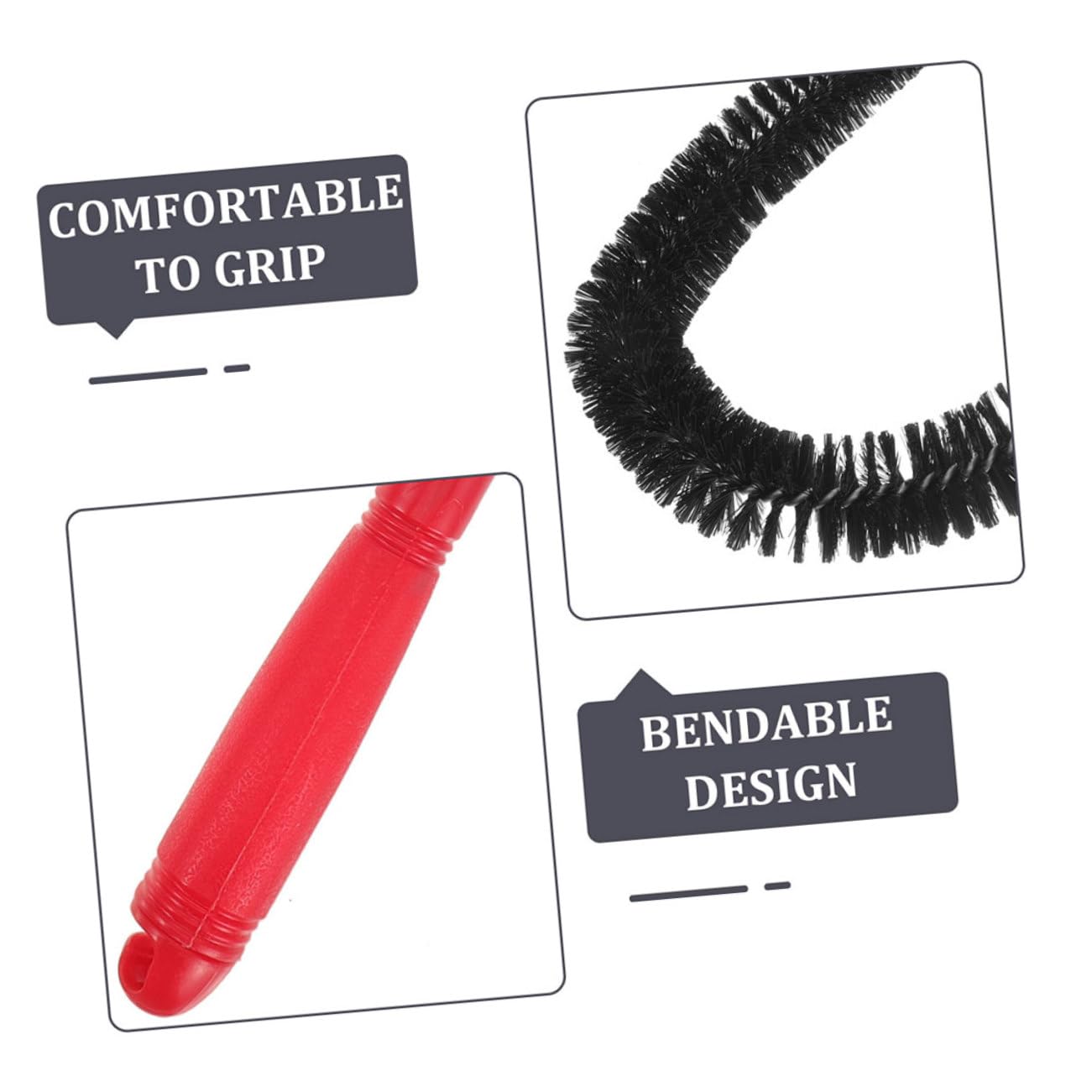 Cabilock Cepillo De Limpieza Flexible Limpiador Pincel Plumeros para Limpieza Extensible Drenar Cepillo De Drenaje Nylon Black 2 Piezas X 4