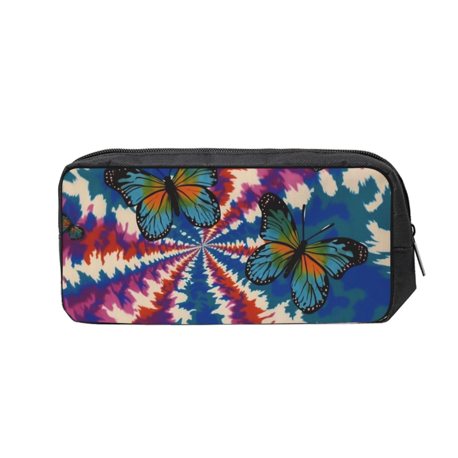 FodPand Tie Dye Butterfly Swirl Pencil Case Large Capacity Pencil Pouch With Zippers Portable Waterproof Pencil Bag Makeup Pouch Cosmetic Bag For Women Men