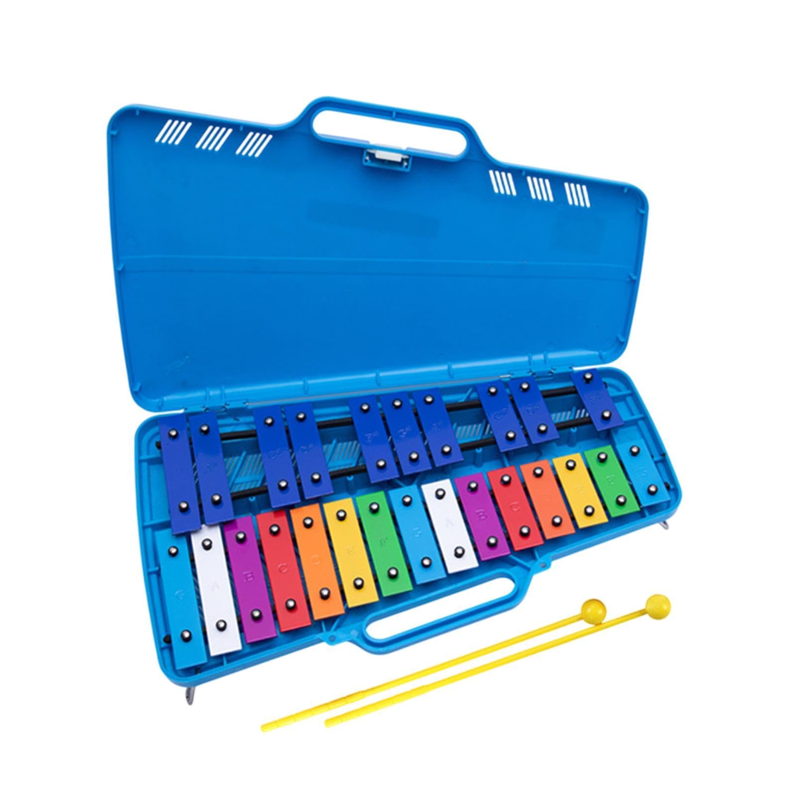 Generic Xilófono para Niños, Juguete Educativo Musical para Motricidad Fina, Aprendizaje Temprano, Xilófono de 25 Notas, Carillón para Banda Infantil, Azul
