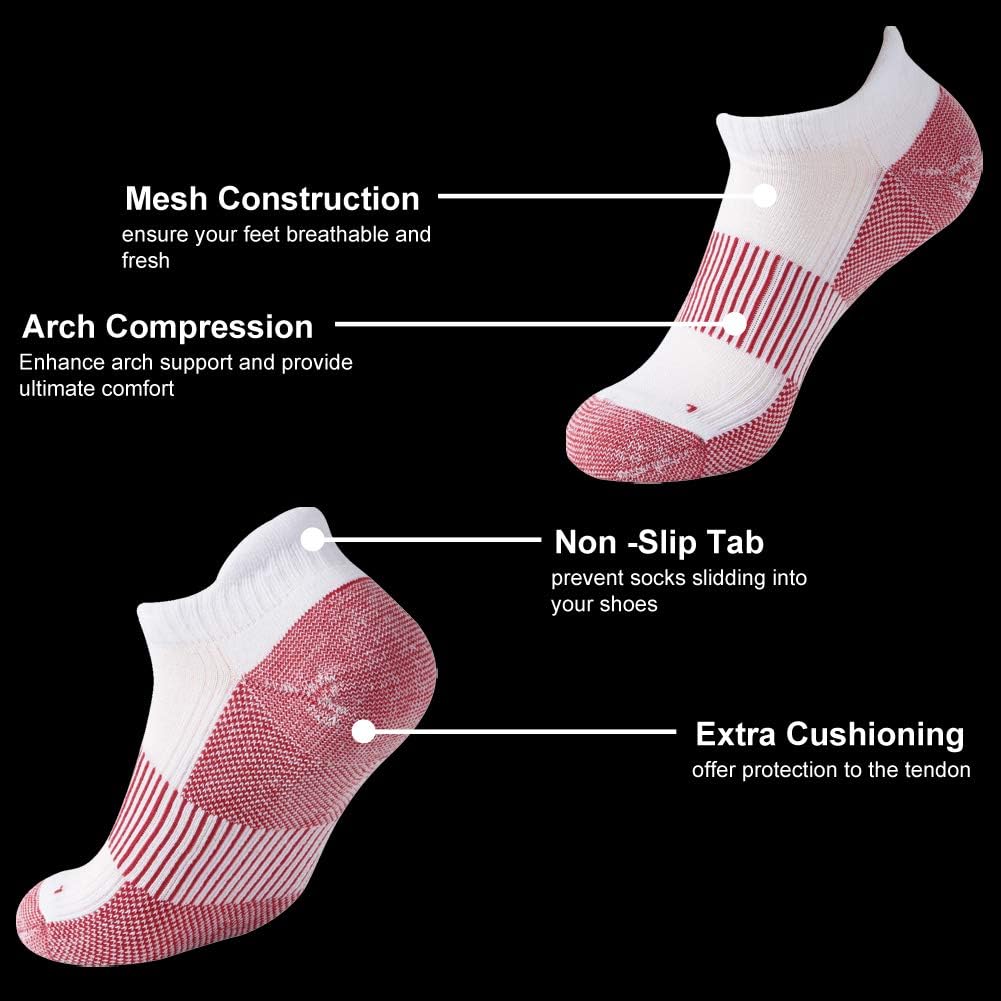 FOOTPLUS Unisex Copper Compression Socks Circulation Arch Support Plantar Fasciitis Ankle Golf/Running/Hiking Socks