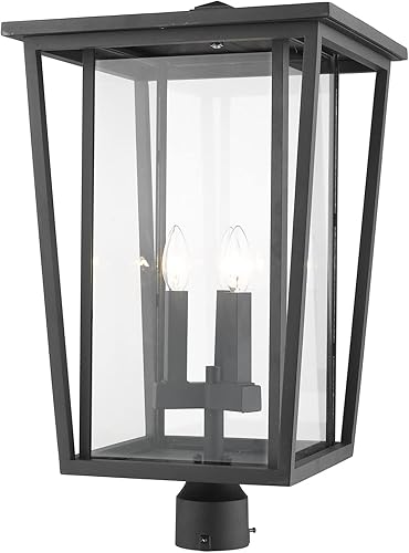 Miniatura 9 de Z-Lite 571PHXLR-BK - Accesorio de montaje de poste para exteriores con 3 luces, color negro