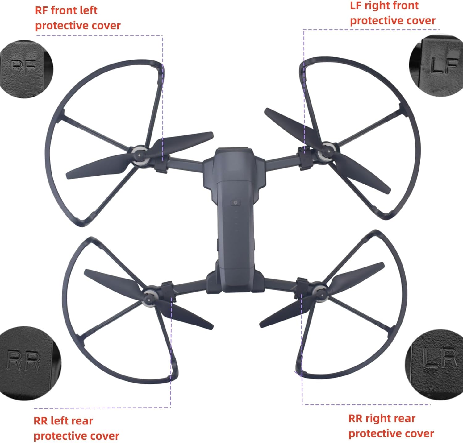 sea jump 4PCS Protective Rring Suitable for HS600 V11 TF35 PRO Drone Protective Cover HS600 Four Axis Aircraft Upgraded Parts Protective Cover