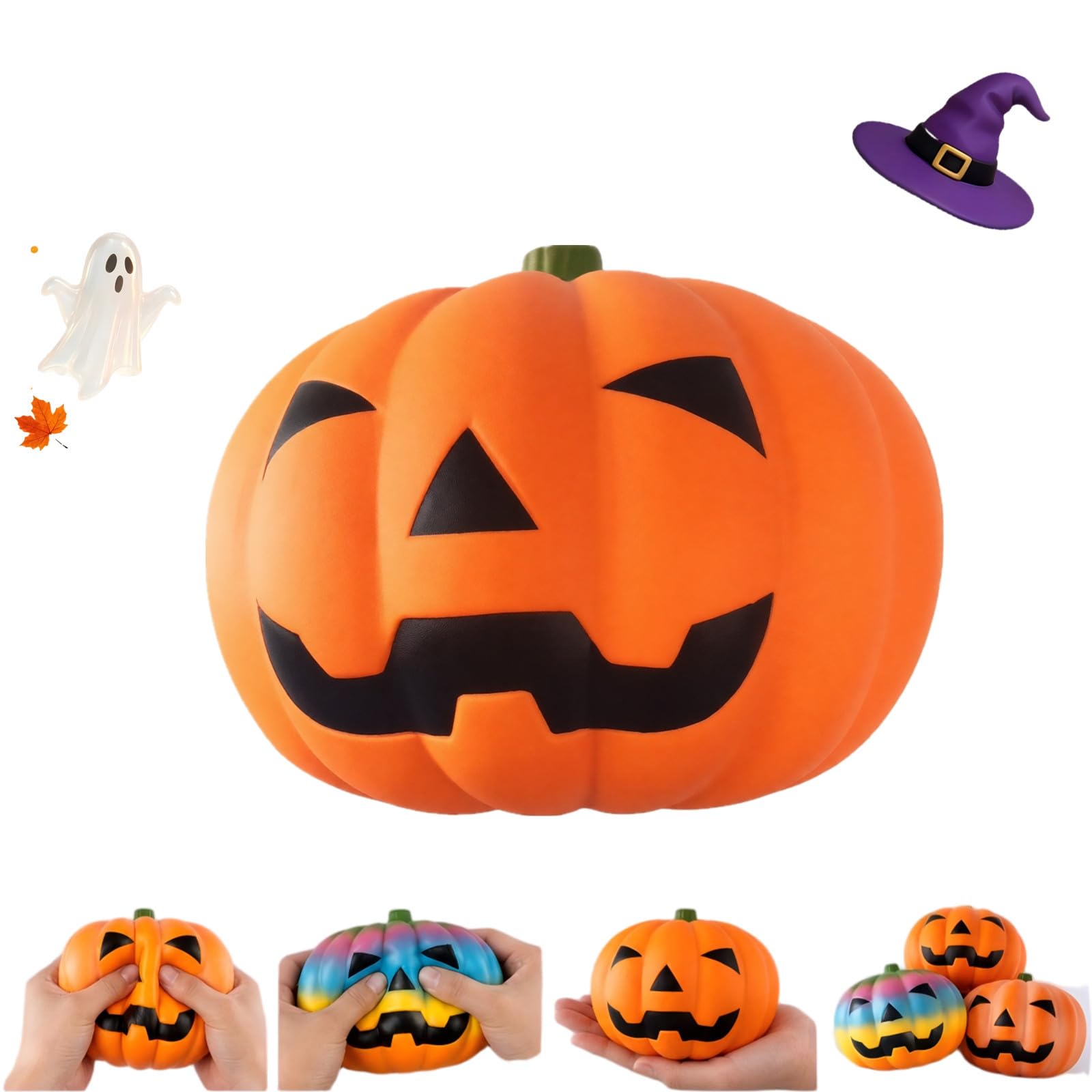 Squeeze Squishy Toys，Giant Pumpkin Halloween Anxiety Sensory Stress Balls