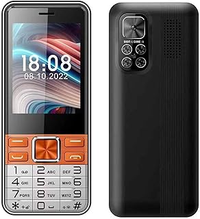 MJDHS Celular básico Desbloqueado para Personas Mayores, con Botones Grandes, Letra Grande, Altavoz, Letra Grande y 4 Ranuras para Tarjetas sim(Color:Amarillo)
