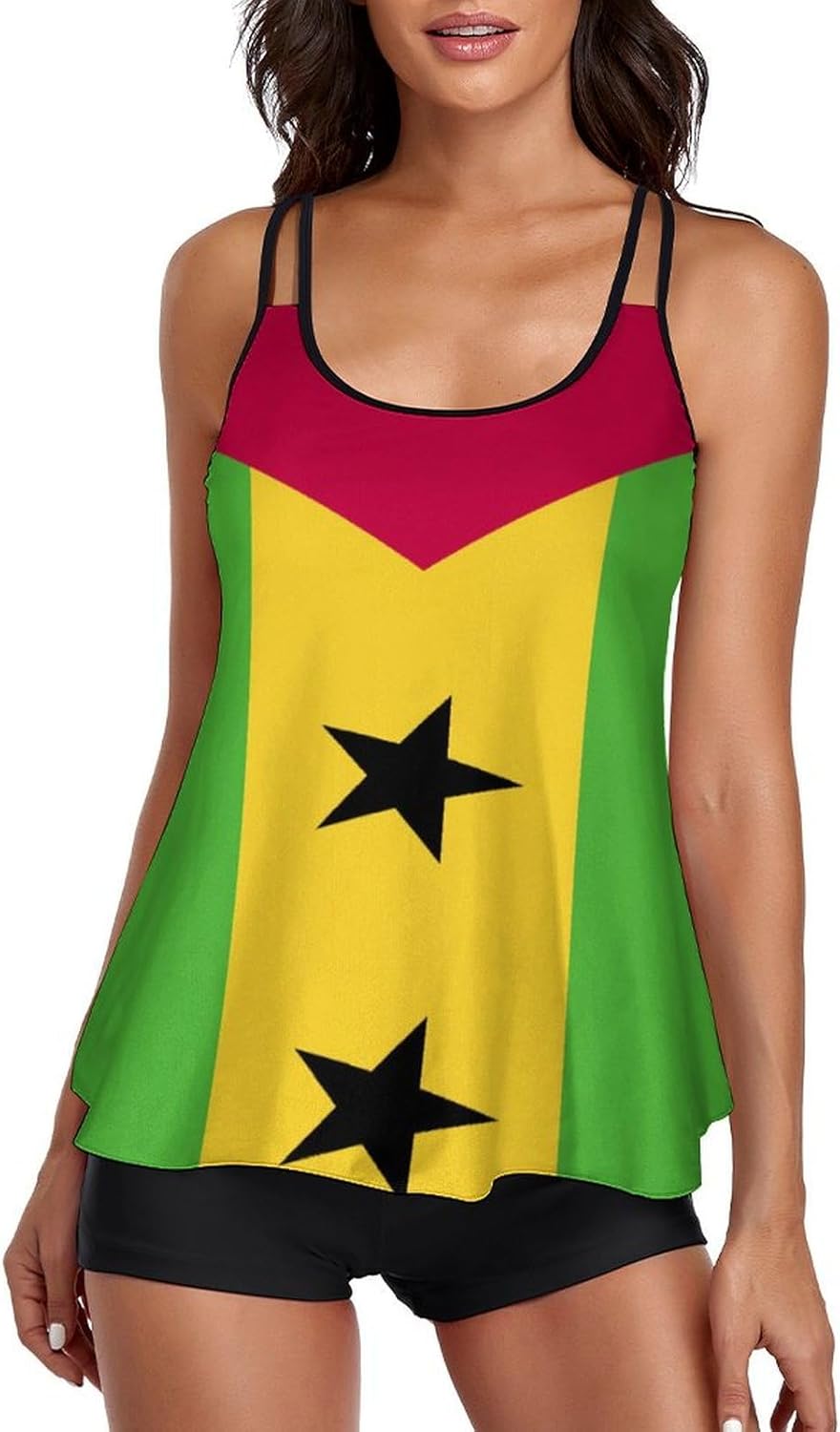 Women's 2 Piece Swimsuit Sierra Leone Flag Adjustable Strap Swimwear Summer Beach Bathing Suits for Womens