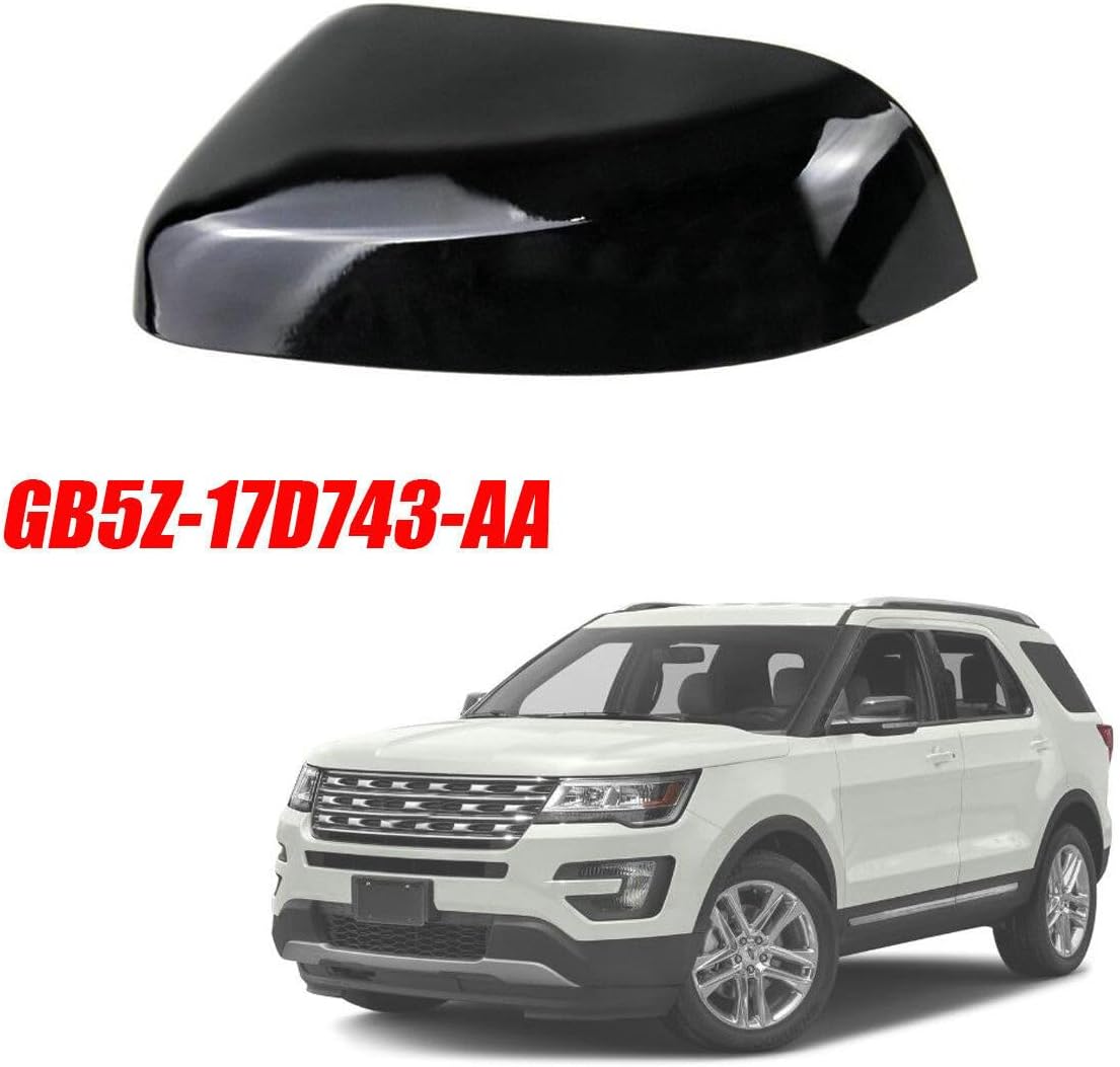 Car Rearview Side Mirror Cover Cap Housing Replacement for Ford Explorer 2016 2017 2018 2019 Black (Left (Driver) Side)