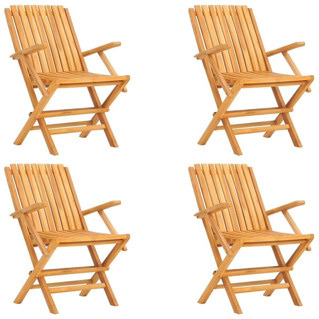 Set da giardino in legno massello con sedie da giardino in teak con schienale, mobili da giardino pieghevoli e in teak resistente alle intemperie, con ombrellone