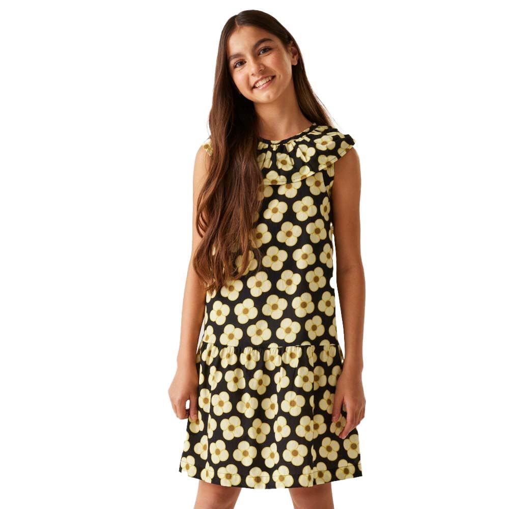 Regatta Orla Kiely Girls Sleeveless Dress Size: 5-6 Years Unisex Kids Black