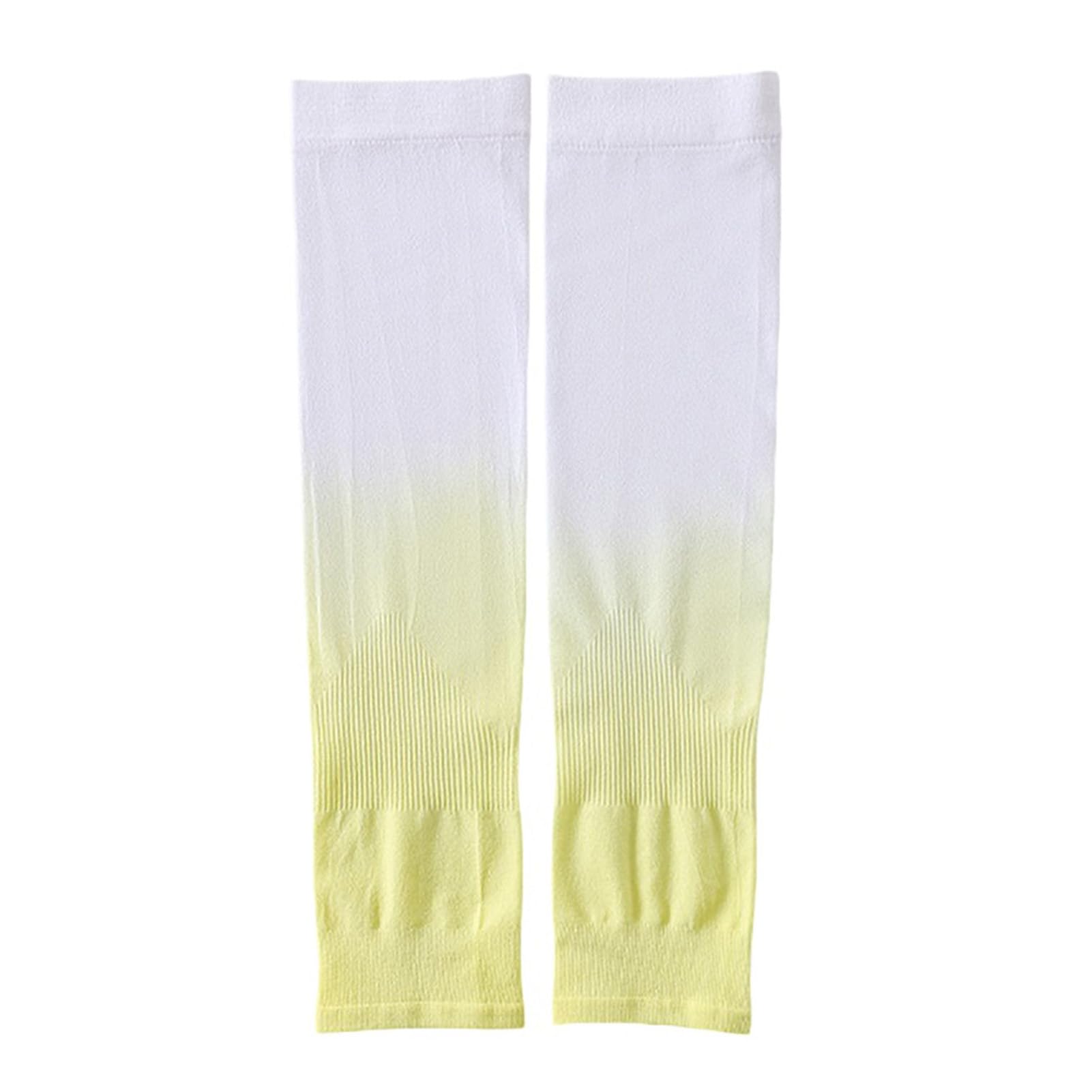 matumou Sleeves, Cooling Arm Sleeves with Thumb Hole, Gradient Color Ice Silk UV Sleeves for Women Summer Driving Cycling
