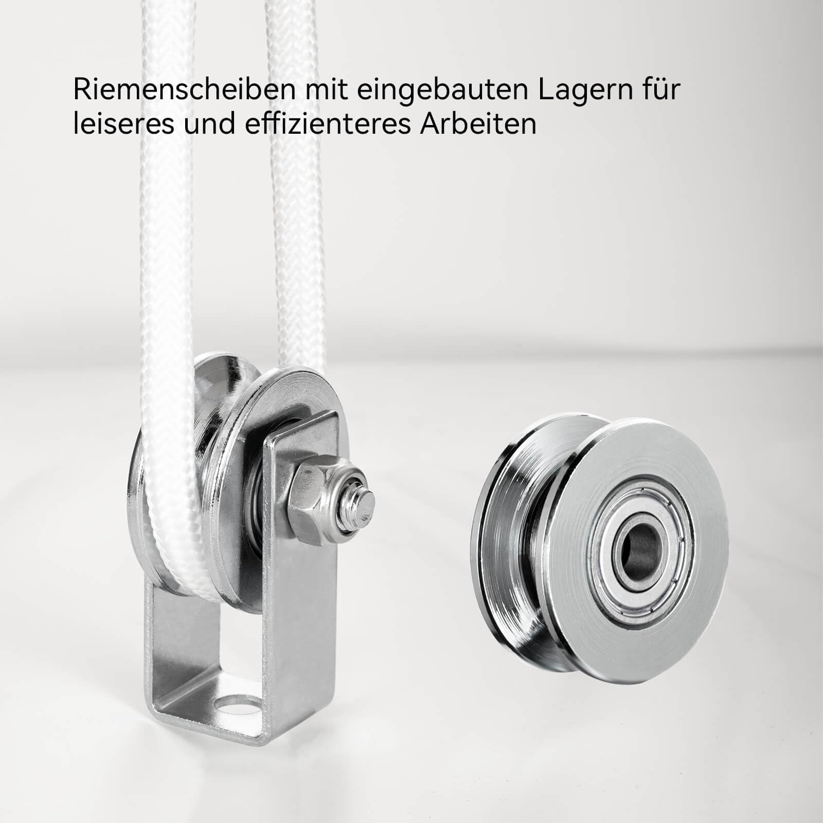 Lot de 2 poulies de 40 mm avec 2 roulements à billes - En acier inoxydable - Pour cordes de 8 mm - Charge maximale : 200 kg