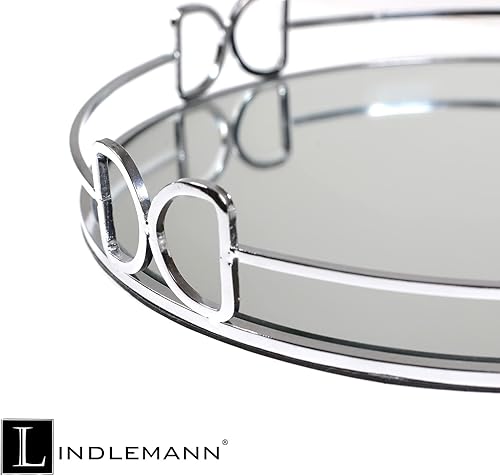 Miniatura 101 de Bandeja de tocador de cristal decorativa con espejo, bandejas de perfume para maquillaje, almacenamiento de cosméticos, organizador de Bandeja