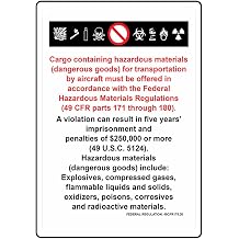 Portrait Carriage-by-Aircraft Cargo Sign With Symbol Aircraft Hazardous Material Safety Warning Metal Tin Sign 8x12 Inches D1