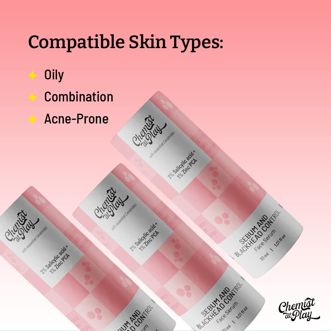 Chemist at Play Sebum & Blackhead Control Face Serum with Ceramides 2 Salicylic Acid + 1 Chemist at Play Sebum & Blackhead Control Face Serum with Ceramides 2 Salicylic Acid + 1