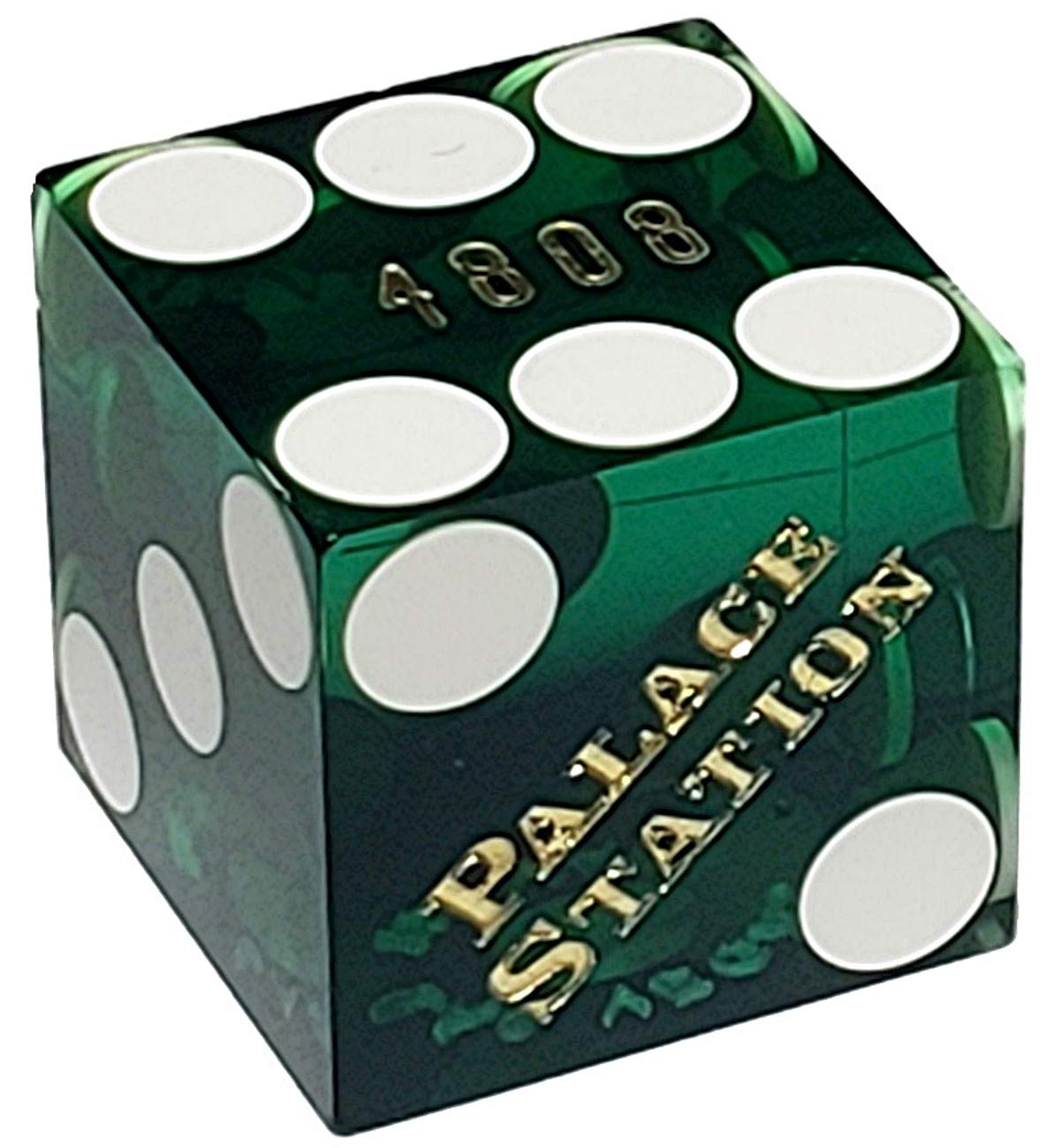 Cyber-Deals Authentic Nevada Casino Table-Played 19mm Craps Dice with Matching Serial Numbers (Set of 2 (Dice Pair), Palace Station (Green Polished))