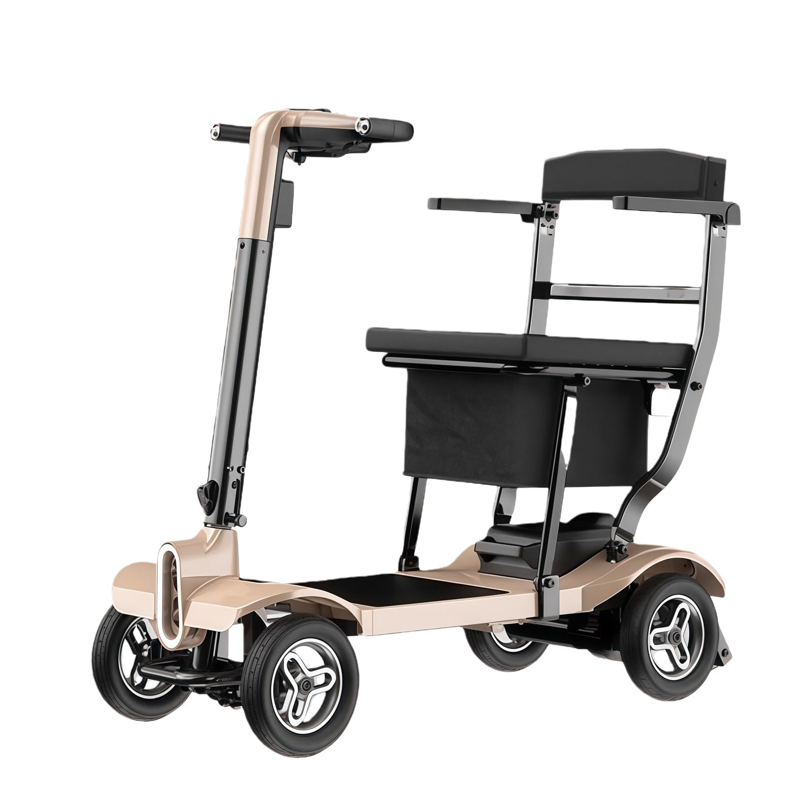 Scooter De Movilidad De 4 Ruedas,Ligero,con Sistema De Frenado Electromagnético Y Motor Sin Escobillas De 205 W. Ideal para Personas Mayores Y Discapacitadas.