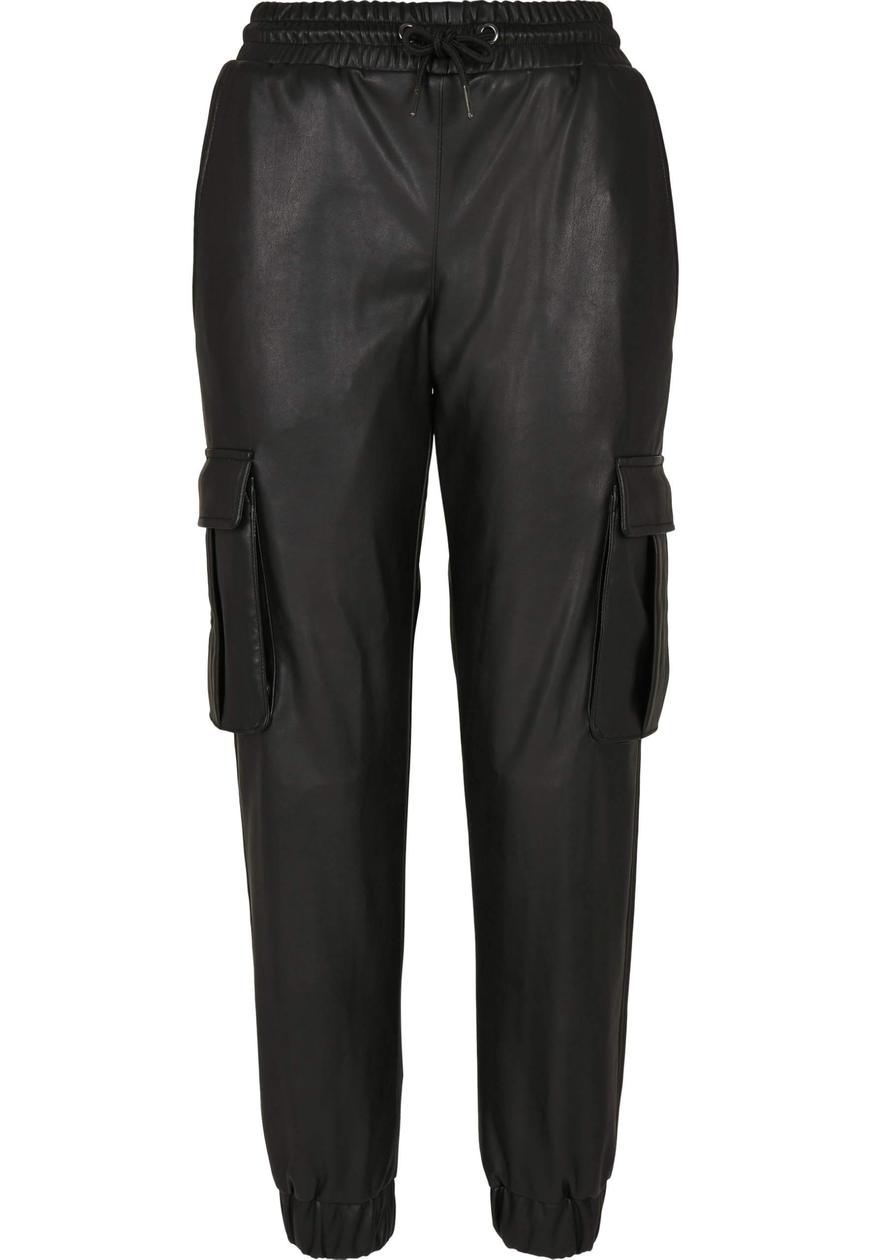 Urban Classics Cargohose Damen Faux Leather Cargo Pants 1-tlg