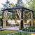 YITAHOME 10x10 Gazebo Polycarbonate Hardtop Outdoor Single Top Canopy with Netting and Shaded Curtains, Aluminum Frame Garden Tent for Patio, Backyard, Deck and Lawns, Brown