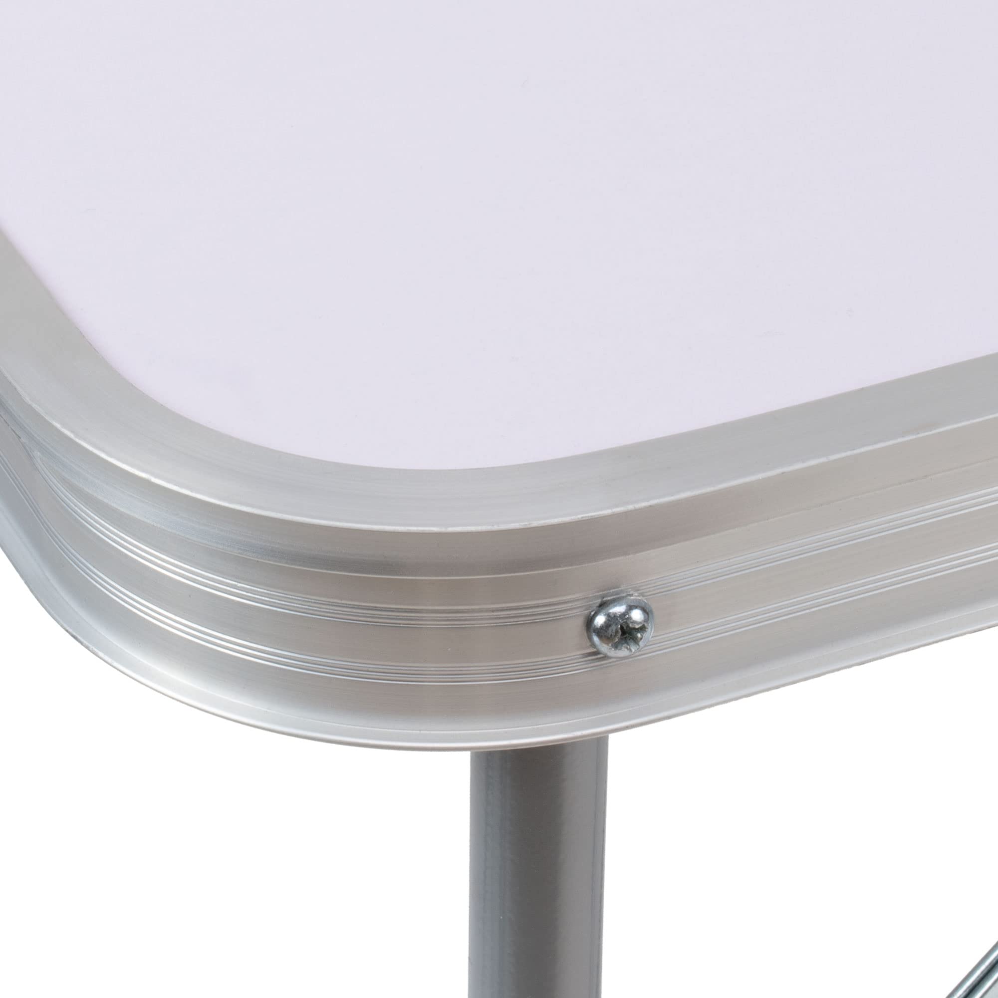 THE SECRET HOME - Mesa de Camping Plegable Multifuncional en Madera MDF y Acero - 70 cm x 50 cm x 60 cm - Color Blanco - Mesa Auxiliar para Jardín, Terraza, Balcón o Picnic
