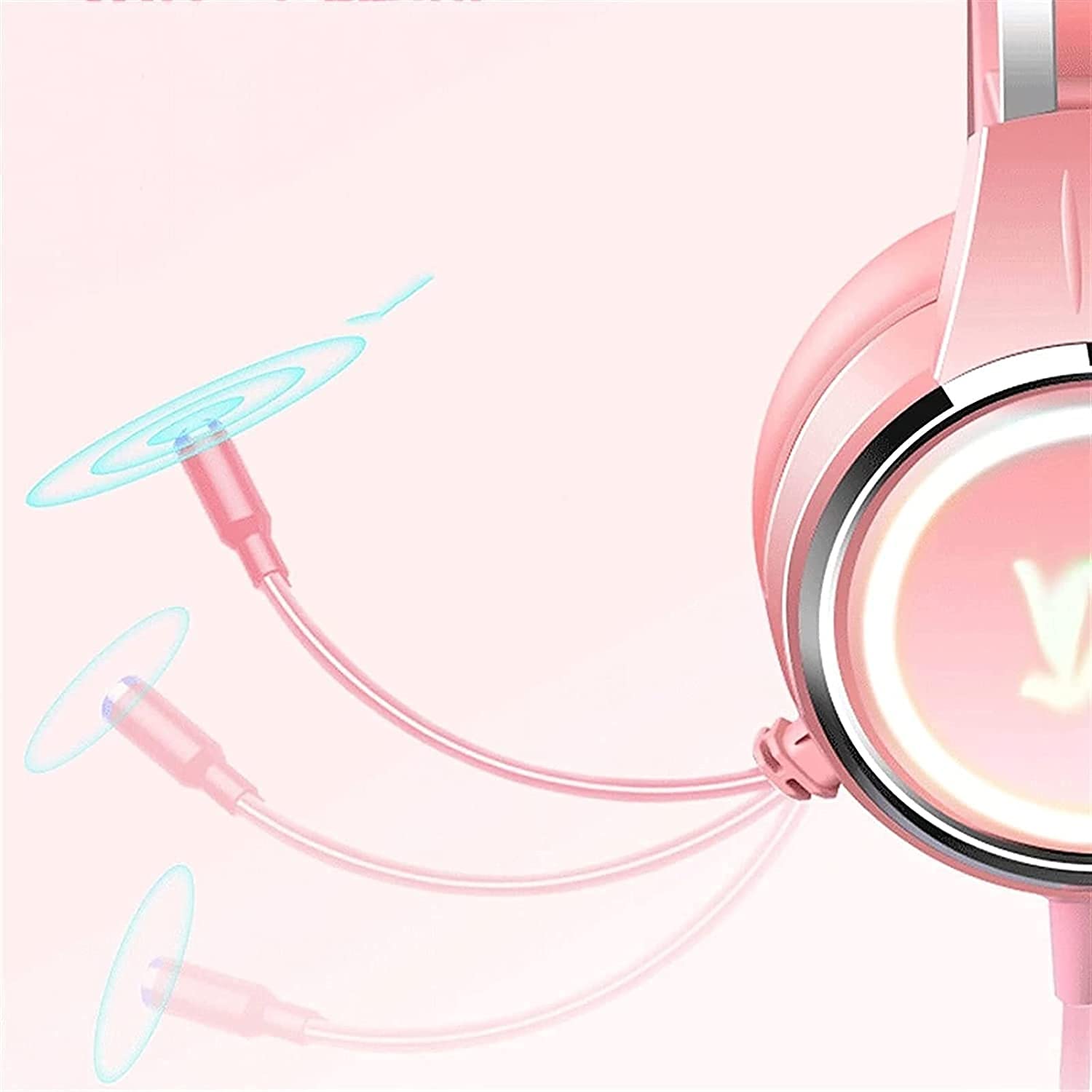 Auriculares for Juegos for PS4, PC, Auriculares con micrófono, micrófono con cancelación de Ruido, Sonido Envolvente de Graves, Orejeras con Memoria Suave