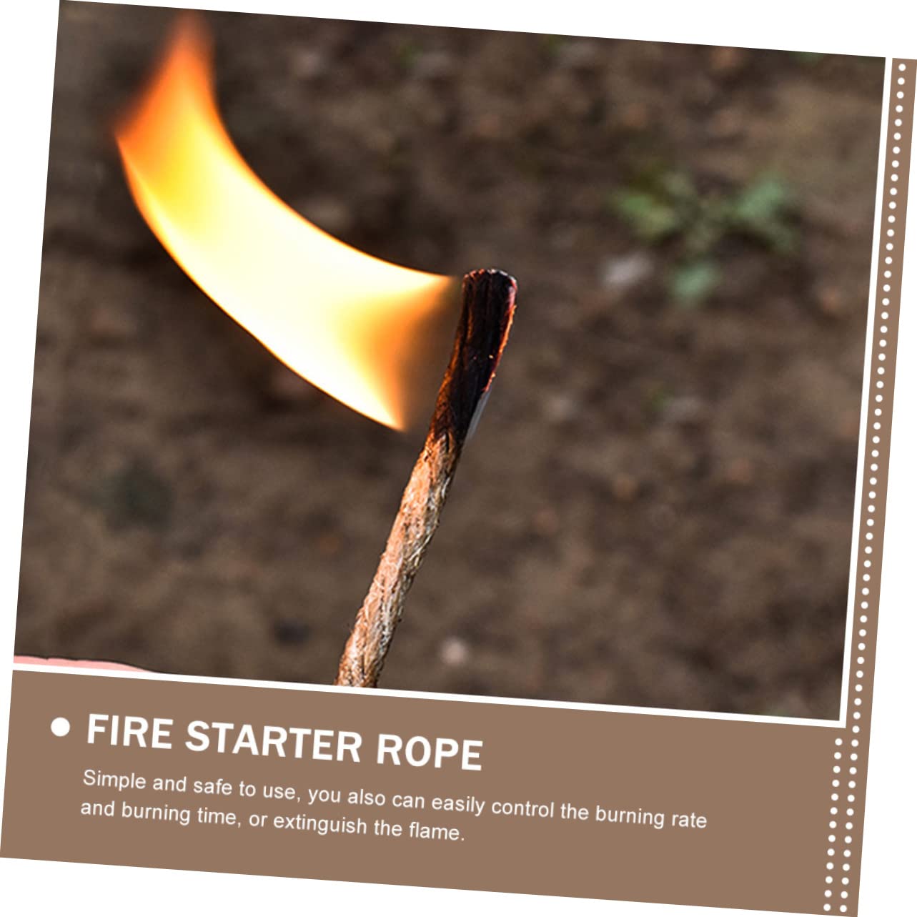 BRIGHTFUFU 4 Pack Wax Rope Fire Starter Camping Accessories Survival Wick Cords Outdoor Fire Starters Camping Wax Wick Ropes