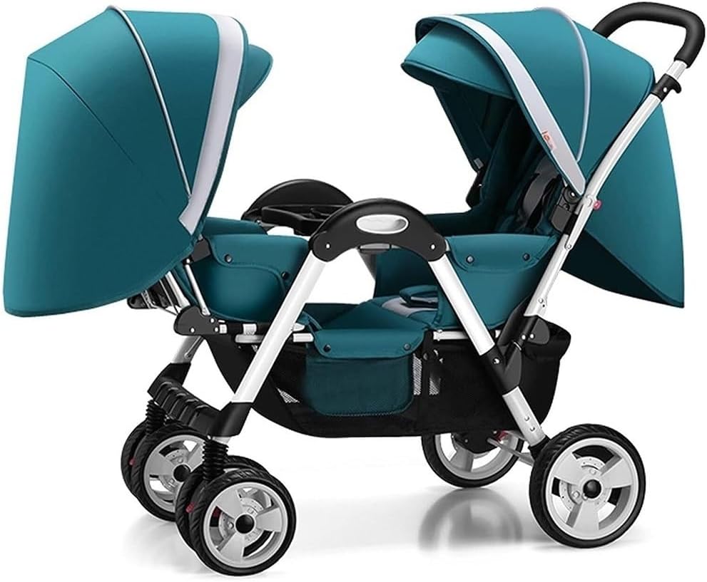 Double Baby Stroller Tandem Carriage for Newborn, Umbrella Twins Stroller Pushchair Shock