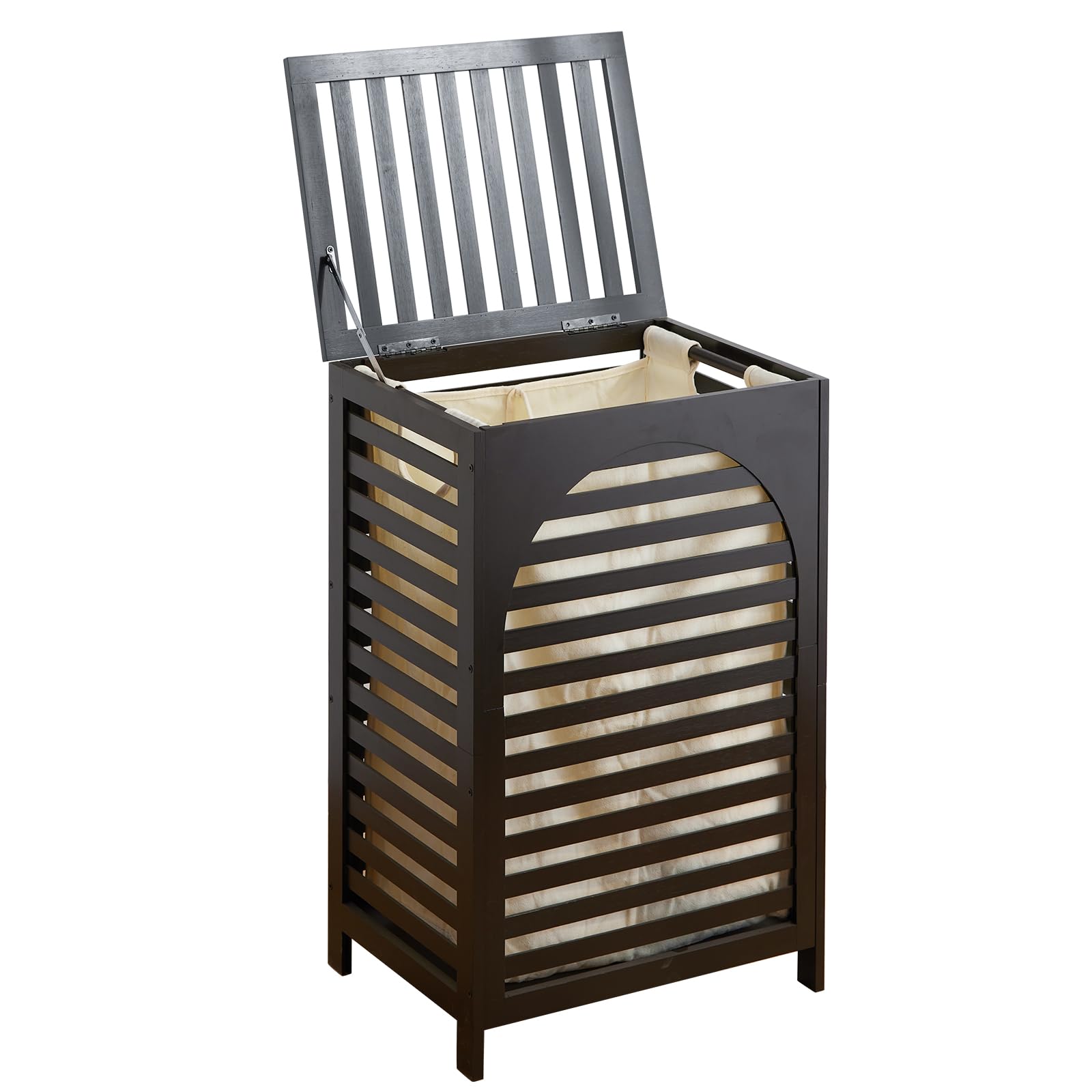 Laundry Hamper with Lid,Bamboo Large Waterproof Clothes Laundry Basket,Removable Washing Bags with Handles,clothes basket (Brown)