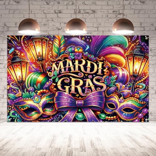 Mardi Gras Photo Backdrop New Orleans Mardi Gras Fat Tuesday Brazil Carnival Masquerade Decoration and Supplies for Home Party
