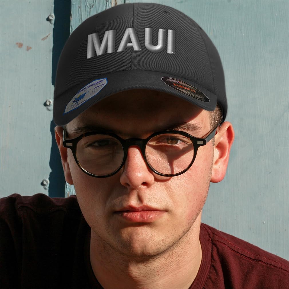 Custom Flexfit Hats for Men & Women Maui Hawaii Location Embroidery Polyester Dad Hat Baseball Cap - Image 4