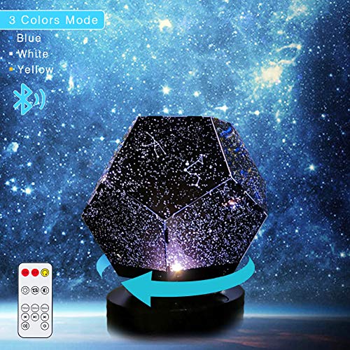 Preisvergleich Produktbild Sternenhimmel Projektor Sternbild Effekt Lampe Multifunktion Kinder Nachtlicht, mit Bluetooth Lautsprecher, Timer verstellbar, mit Fernbedienung, drehbare Kugel Musik Steuerung für Party