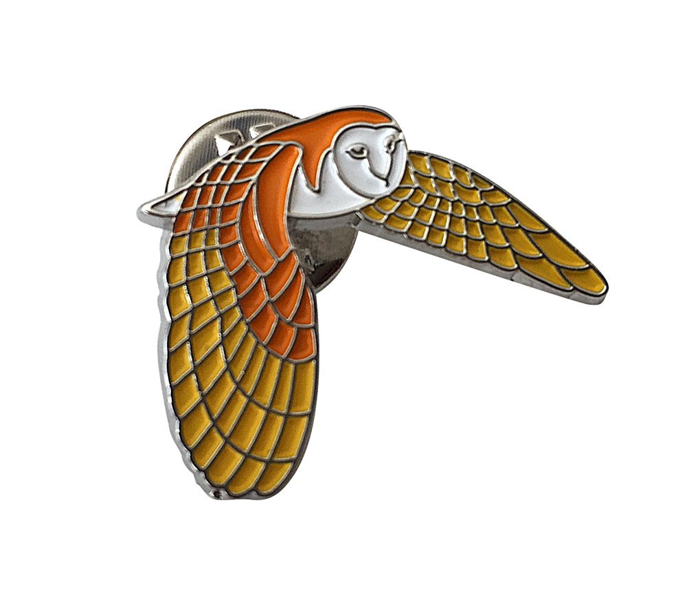 KnF Supplies Metal Enamel Pin Badge Brooch Barn Owl