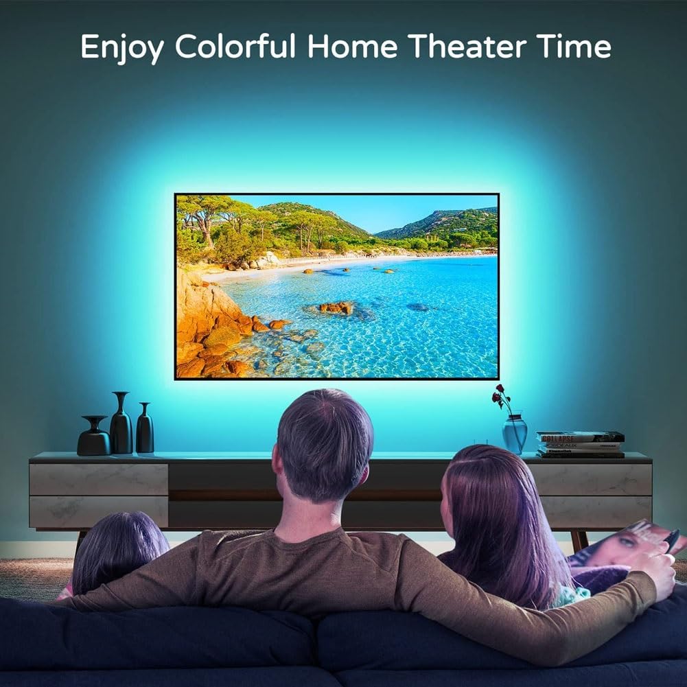Barra de luz LED RGB para juegos, iluminación ambiental alimentada por USB para televisores y computadoras, control de aplicación Bluetooth, tira de retroiluminación de sincronización de música