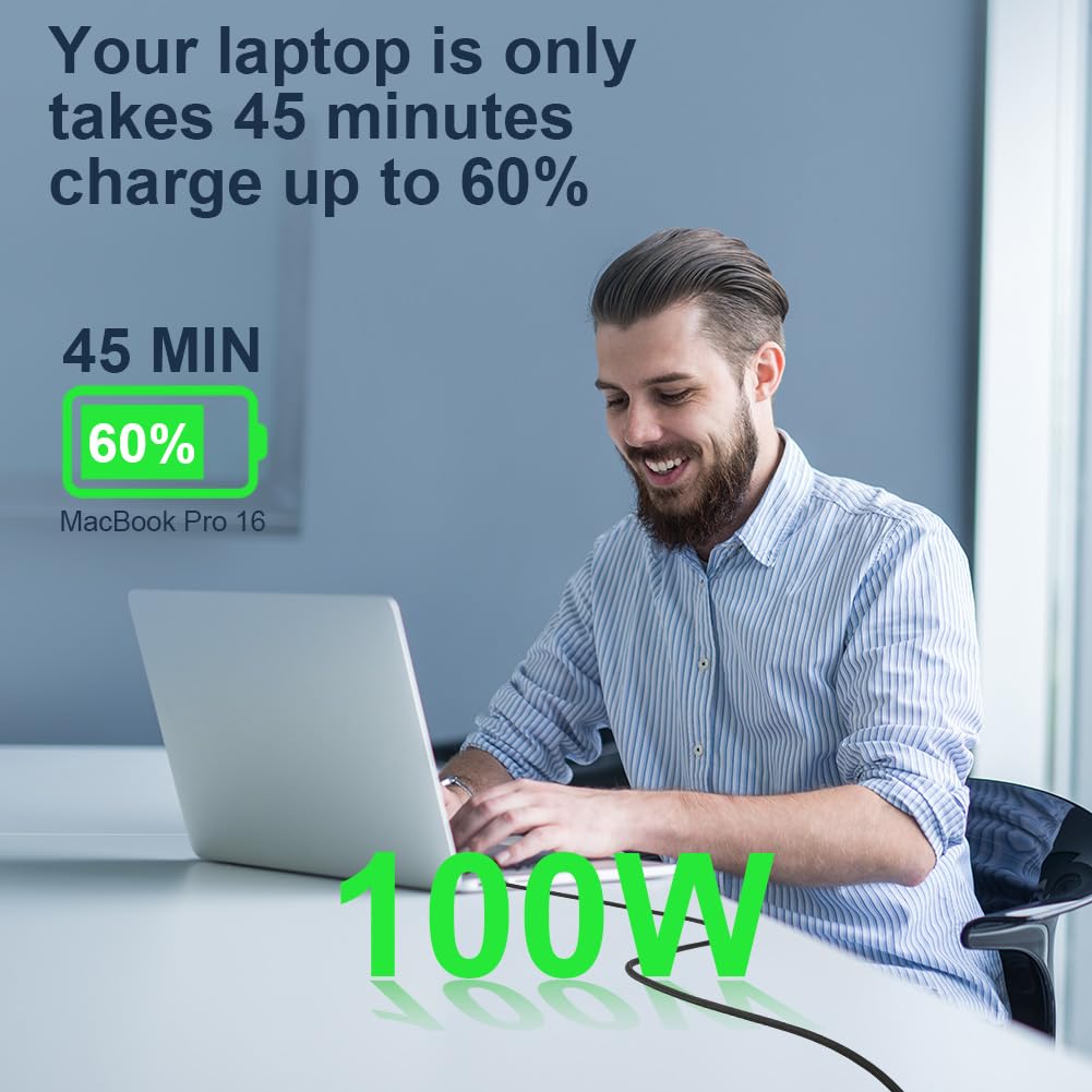 AXFEE Cavo di Prolunga USB, 100W/5A Cavo USB C, USB C a USB C, 2 Metri Nylon prolunga USB, Compatibile con i-Phone 15 Pro Max/Plus i-Pad MacBook Pro/Air Ga-laxy S23/S22 Ultra