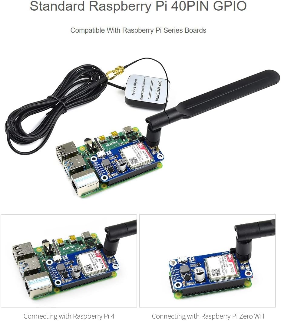 waveshare SIM7070G NB-IoT/Cat-M/GPRS HAT for Raspberry Pi with GNSS Positioning Support Global Band