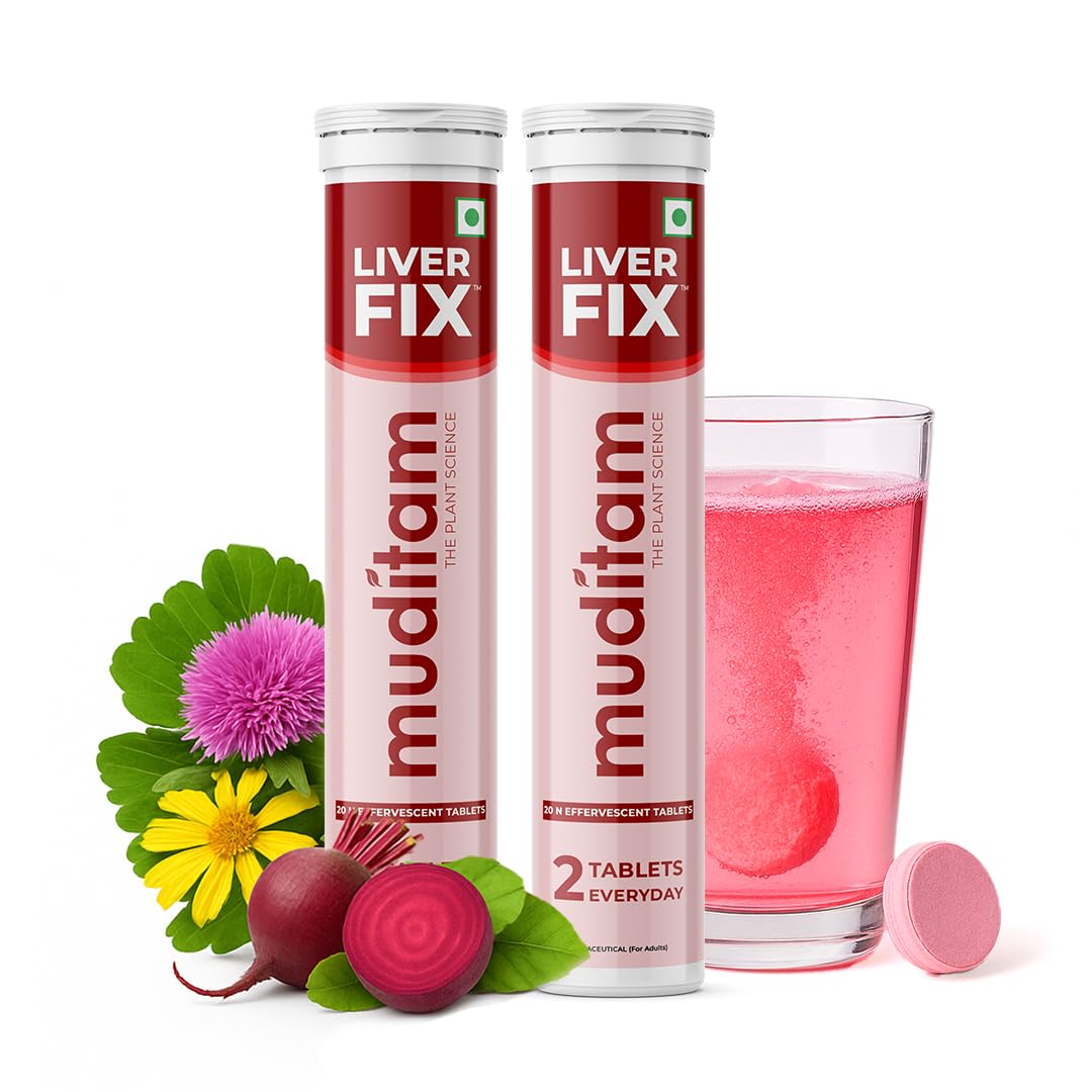 Muditam Ayurveda Liver Fix Effervescent Tablet | Liver Detox Ayurvedic | Milk Thistle Capsules For Liver in Effervescent form | Helps in fatty liver | Ideal for 20 Days - 40 Tablets-image-11