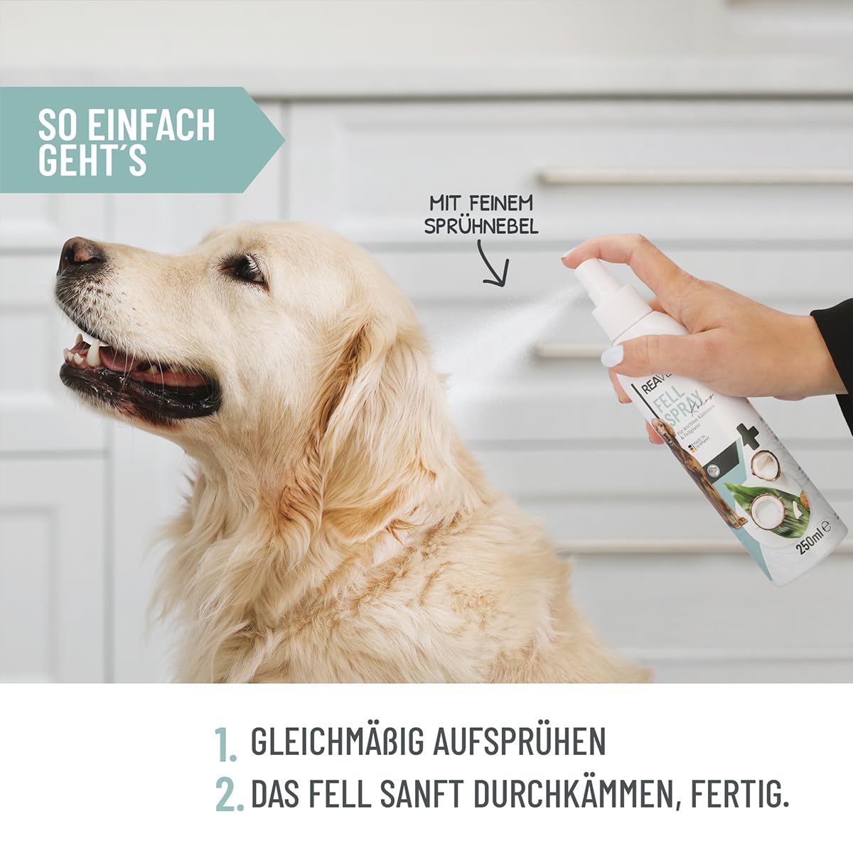 ReaVET Cuidado spray de coco para perros 250 ml