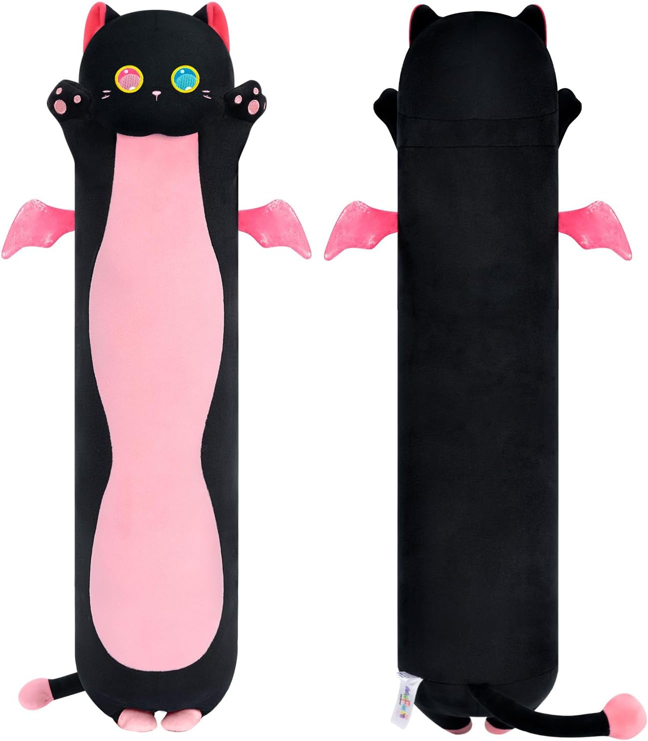 Mewaii Long Cat Plush Body Pillow, 20” Cute Black Cat