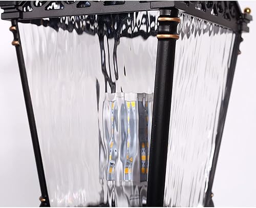 Miniatura 6 de Luces de poste al aire libre, faroles de columna simples impermeables modernos para exteriores, farol de pilar, villa, puerta, farol de poste para