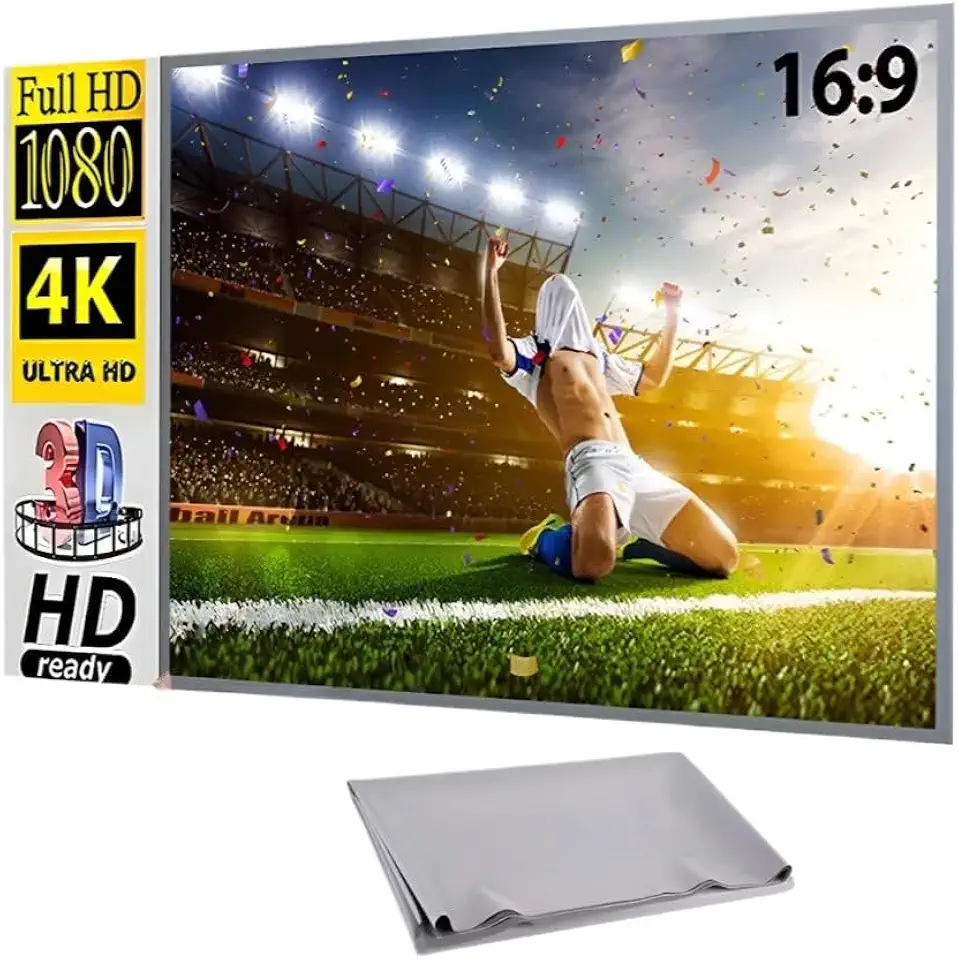 Tela De Projeção Reflexiva Para Projetor 84/100 Polegadas 4K Full HD Cinza Anti-luz(84 polegadas)