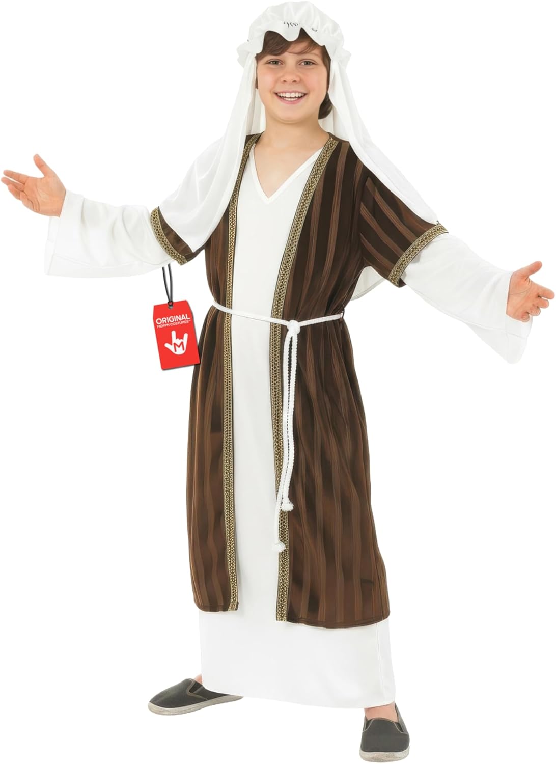 fun shack Brown Shepherd Costume for Kids, Boys Shepherd Costume, Christmas Costumes for Kids, Boys Nativity Costumes, Medium