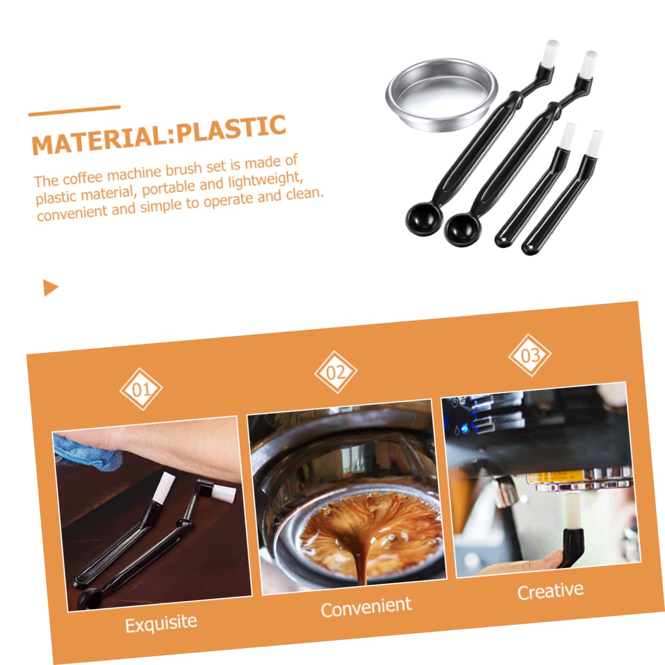 jojofuny 15 Piezas Cepillo Limpieza Para Cafeteras Botellas Vidrio Con Tapas Cepillo Espresso Cepillo Para Limpiar Cafeteras Limpiador Cafetera Café El Plastico Pincel