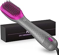 APOKE 3-in-1 Hair Dryer Brush 1200W Ceramic Tourmaline Volumizer - One-Step Dryer, Straightener & Styler for Frizz-Free Hair (Gray)