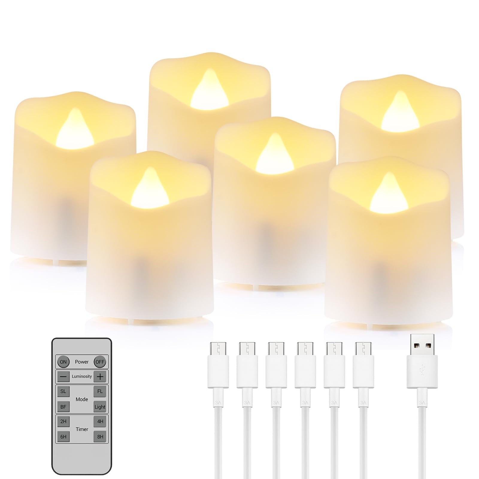 Velas LED sin llama con mando para evitar incendios en decoración navideña y del hogar 8