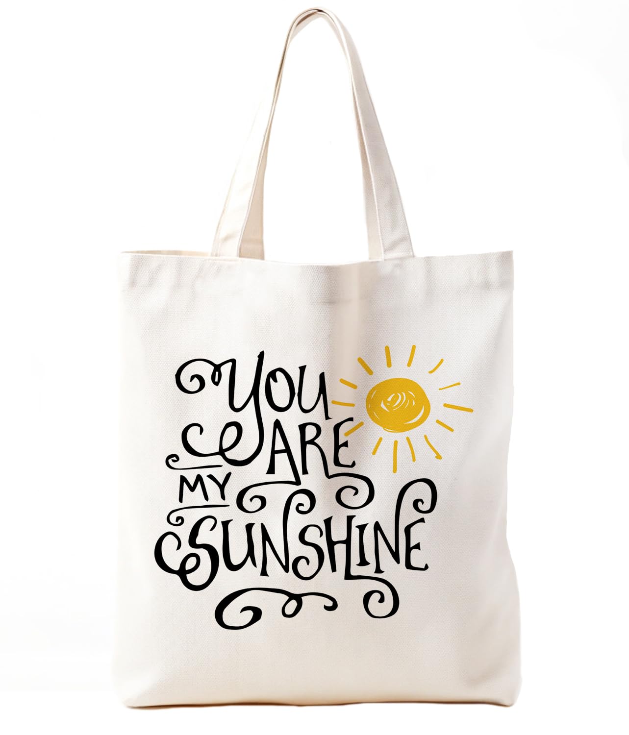 Zeghk You are My Sunshine Canvas Tote Bags for Women, Sunshine Gift Bag, Sunshine Inspirational Gifts for Women, Reusable Grocery Bags Shopping Bags