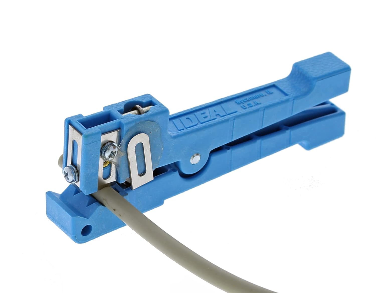 IDEAL Industries, Inc. 45-163 Ringer Adjustable Blade Cable Stripper, Cable Stripping Tool for 1/8 in. - 7/32 in. O.D. Cable, Blue, 1 Stripper