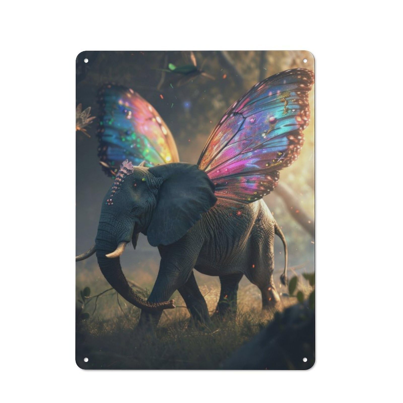 Junmoney Flying Elephant With Wings Vintage-Inspired Tin Sign 40X30cm For Garage Or Workshop, For Garage, Workshop And Man Cave Decoration