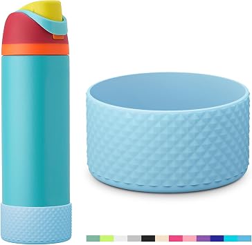 Grid Silicone Boot for Owala Water Bottle, Anti-Slip Protective Sleeve for FreeSip/Twist/Flip, Bottom Bumper Cover for Watter Bottle Accessories