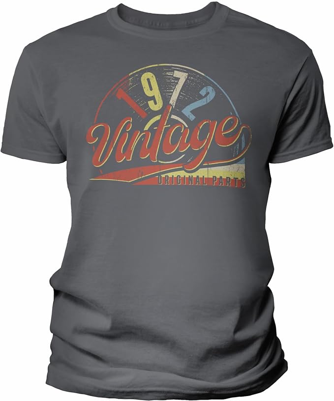 53rd Birthday Shirt For Men – Vintage 1972 Original Parts Retro Design, Customizable - View #9