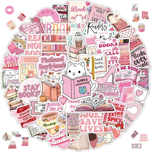 100 Pièces Autocollants Lecture, Autocollants Lecture Roses, Set D'autocollants, Autocollants De La Série Rose, Autocollants Vinyle Imperméables, Pour Femmes, Filles, Amateurs De Livres
